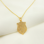 Load image into Gallery viewer, GDP93. 14K Solid Gold Shield Charms with Diamonds