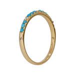 Load image into Gallery viewer, RAA02194TQ. 14K Solid Gold Diamond and Turquoise Band Ring