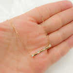Load image into Gallery viewer, NFC71568. 14K Solid Gold Diamond Bar Necklace.