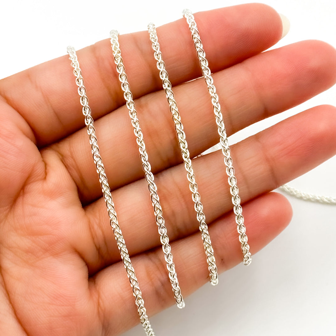472SS. 925 Sterling Silver Wheat Chain