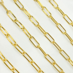 Load image into Gallery viewer, Gold Plated 925 Sterling Silver Smooth Paperclip Chain. V6GP

