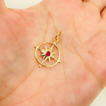 Load image into Gallery viewer, GDP280. 14K Solid Gold Gemstone Star Charm