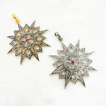 Load image into Gallery viewer, DP017. Diamond Silver Fancy Star Pendant
