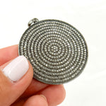 Load image into Gallery viewer, DP014. Diamond Sterling Silver Round Pendant