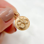 Load image into Gallery viewer, DC851. Diamond Sterling Silver OM Symbol Round Charm