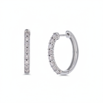 Load image into Gallery viewer, EHB56424. 14K Solid Gold Diamond Hoop Earring.