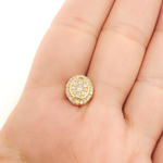 Load image into Gallery viewer, EFH52014. 14K Solid Gold and Diamonds Oval Earrings