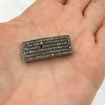 Load image into Gallery viewer, DC953. Diamond Sterling Silver Curved Long Rectangle Connector