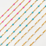 Load image into Gallery viewer, V269ENGF. 14K Gold Filled Enamel Marina Link Chains