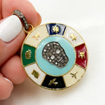 Load image into Gallery viewer, Sterling Silver Round Enamel Pendant