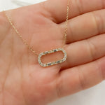 Load image into Gallery viewer, NT403731. 14K Solid Gold Rectangular Shaped Diamond Necklace