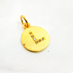 Load image into Gallery viewer, DC070. Diamond Sterling Silver Letter "L" Round Charm