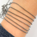 Load image into Gallery viewer, Rhodium Sterling Silver Rolo Chain