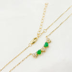 Load image into Gallery viewer, CN96340. 14K Solid Gold Diamond and Gemstone Hearts Necklace
