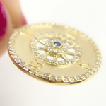 Load image into Gallery viewer, 14K Solid Gold Diamond Compass Circle Charm. GDP433