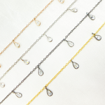 Load image into Gallery viewer, CZ5. Cubic Zirconia Pear Shape Dangle Chain