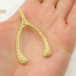 Load image into Gallery viewer, DP322. Diamond Sterling Silver Wishbone Pendant