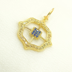 Load image into Gallery viewer, 14K Solid Gold Diamond Charm. Available in (Ruby & Blue Sapphire). GDP273