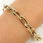 Load image into Gallery viewer, 14K Yellow Gold Smooth and Flat Paperclip Bracelet