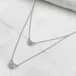 Load image into Gallery viewer, NFJ71524. 14K Solid White Gold Diamond Heart Necklace