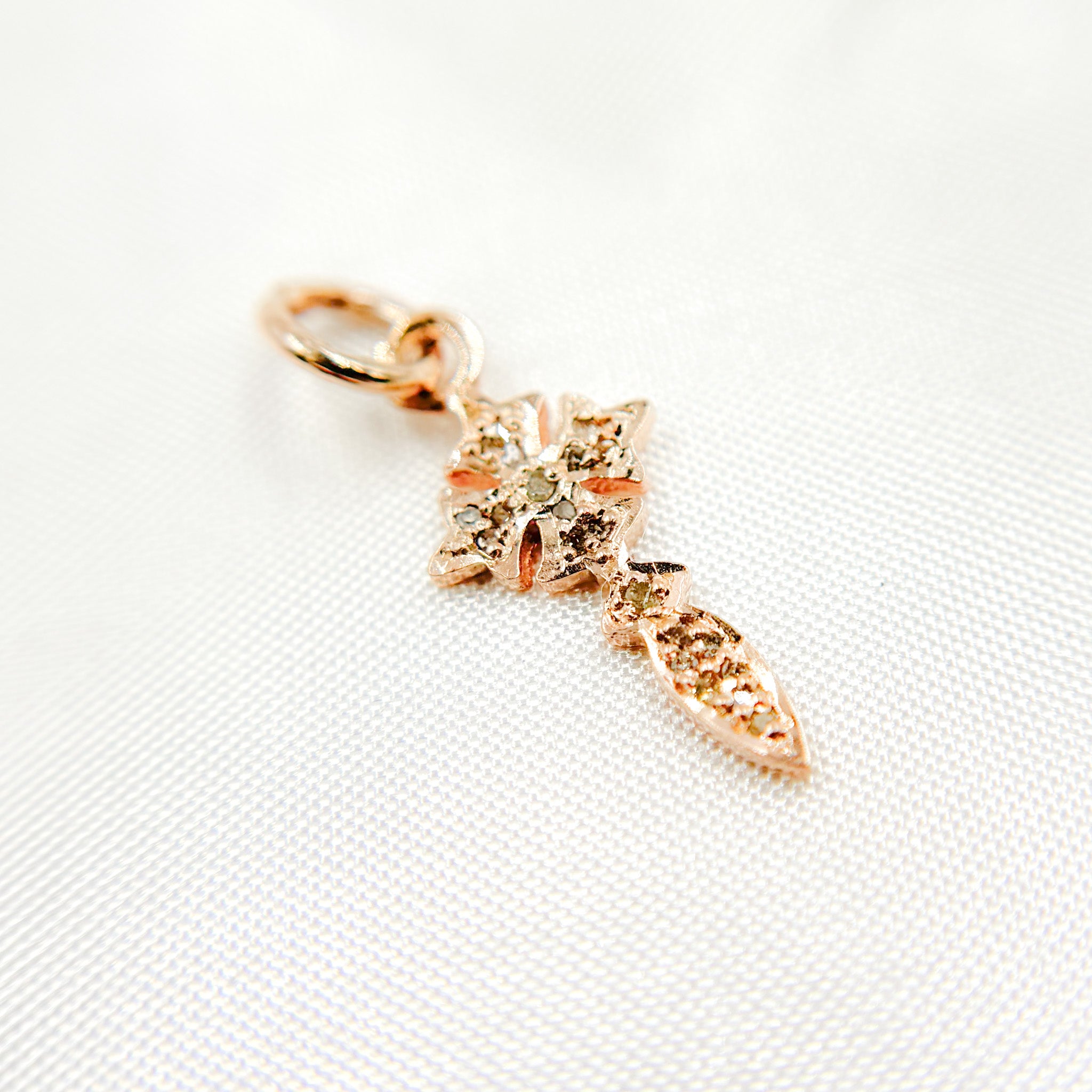 Diamond Sterling Silver Cross Charm