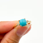Load image into Gallery viewer, 14k Gold Turquoise and Diamond Fancy Ring