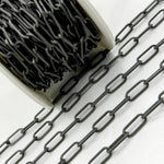 Load image into Gallery viewer, Black Rhodium 925 Sterling Silver Matt Flat Paperclip Chains