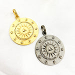 Load image into Gallery viewer, DP398. Diamond Sterling Silver Round Star and Sun Pendant
