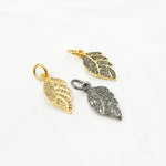 Load image into Gallery viewer, DC444. Diamond Sterling Silver Leaf Charm