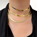 Load image into Gallery viewer, Gold Plated 5.5mm Herringbone Necklace