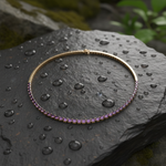 Load image into Gallery viewer, CN97277PS5X3. 14K Solid Gold Pink Sapphire Gemstone Necklace