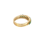 Load image into Gallery viewer, 14k Solid Gold Spiral Emerald and Diamond Ring.