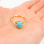 Load image into Gallery viewer, Buy 14k Solid Gold Turquoise and Diamond Ring