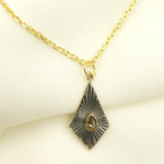 Load image into Gallery viewer, KSG45. Sterling Silver Black Rhodium with Diamonds Arrowhead Shape Charm