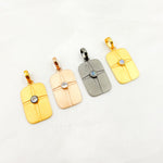 Load image into Gallery viewer, DSP076. Sterling Silver Rectangle Pendant with Gemstone
