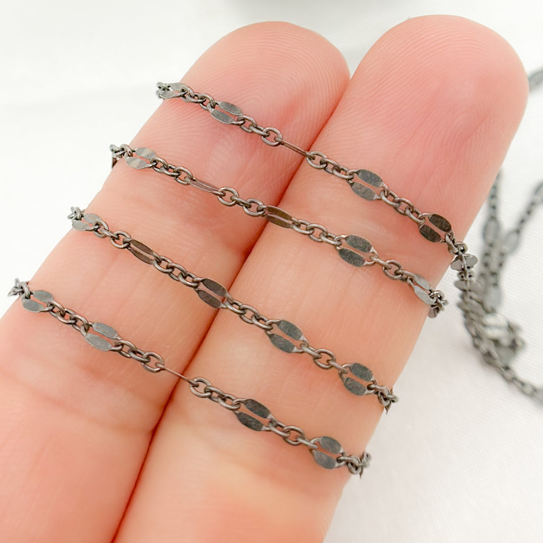 Oxidized Sterling Silver Marina Link Chain