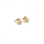 Load image into Gallery viewer, EFF51913. 14k Solid Yellow Gold Diamond Mushroom Studs