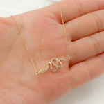 Load image into Gallery viewer, NFE71043. 14k Solid Gold Diamond Snake Necklace