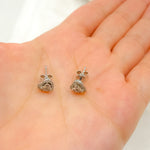 Load image into Gallery viewer, ER412666. 14K Solid White Gold Diamond Heart Studs