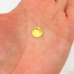 Load image into Gallery viewer, 12MM Gold-plated sterling silver brushed round flat disc charm with a single hole