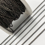 Load image into Gallery viewer, Buy Now Black Rhodium Sterling Silver Wheat Chain
