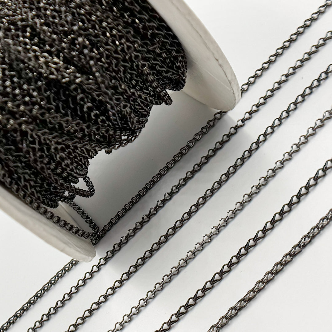 Buy Now Black Rhodium Sterling Silver Wheat Chain