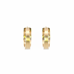 Load image into Gallery viewer, EHF57592. 14K Solid Yellow Matte Gold Diamond Hoop Earring