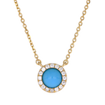 Load image into Gallery viewer, NFB71922. 14K Solid Gold Diamond and Turquoise Necklace