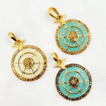 Load image into Gallery viewer, Diamond Sterling Silver Round Enamel Pendant
