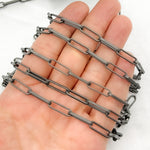 Load image into Gallery viewer, Shop Black Rhodium Matt 925 Sterling Silver Flat Paperclip Chain