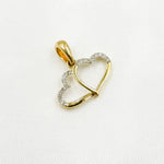 Load image into Gallery viewer, 14K Solid Gold Two Heart Charm with Diamonds. EJP1519
