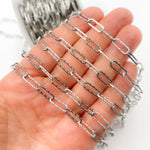 Load image into Gallery viewer, Sterling Silver Paperclip Diamond Cut Chain.