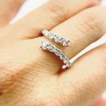Load image into Gallery viewer, 14K Solid Gold Diamond Double Line Ring.