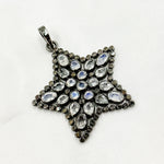 Load image into Gallery viewer, DSP030. Diamond Silver Star Gemstone Pendant